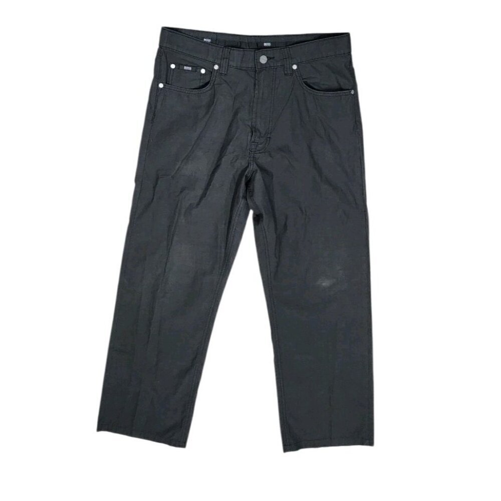 Hugo Boss Alabama Jeans Mens 34X27 Charcoal Grey Stretch Flex Straight